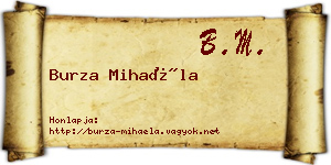 Burza Mihaéla névjegykártya